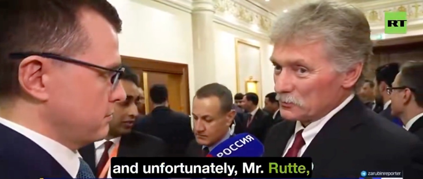 佩斯科夫回答记者提问。图源:俄媒视频截图