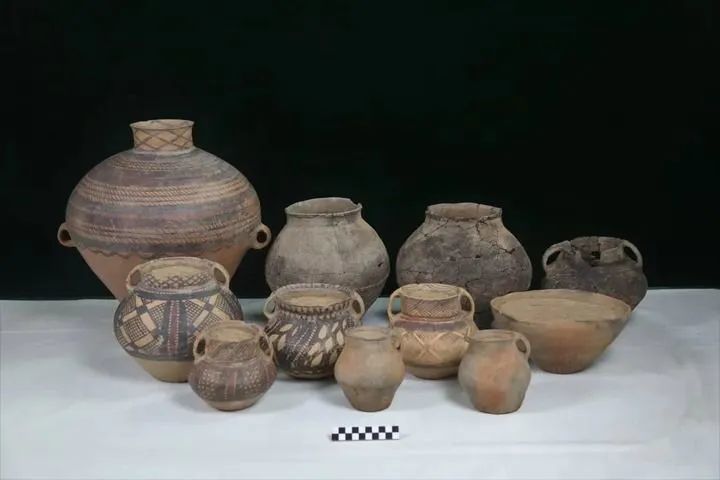 寺洼遗址内出土的半山类型陶器　新华社发（寺洼遗址联合考古队供图）