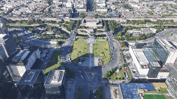 西安城墙永宁门俯视图（央广网记者 侯凯奇制图）