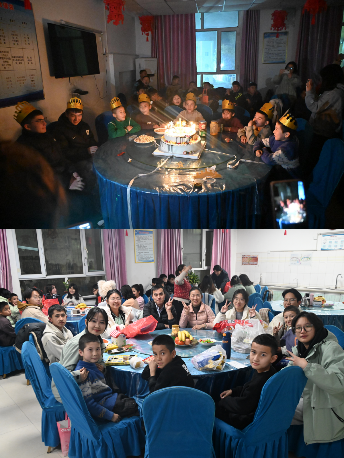 支教团成员们和孩子们共度生日会（央广网发 受访者供图）