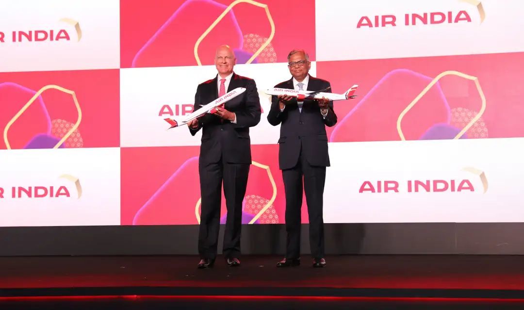 ◆2023年塔塔集团接手印航后推出新的印航标志。