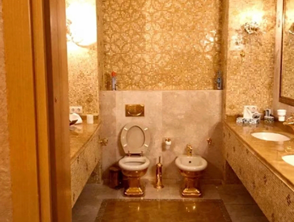 明季奇公寓里发现的金马桶 社交媒体