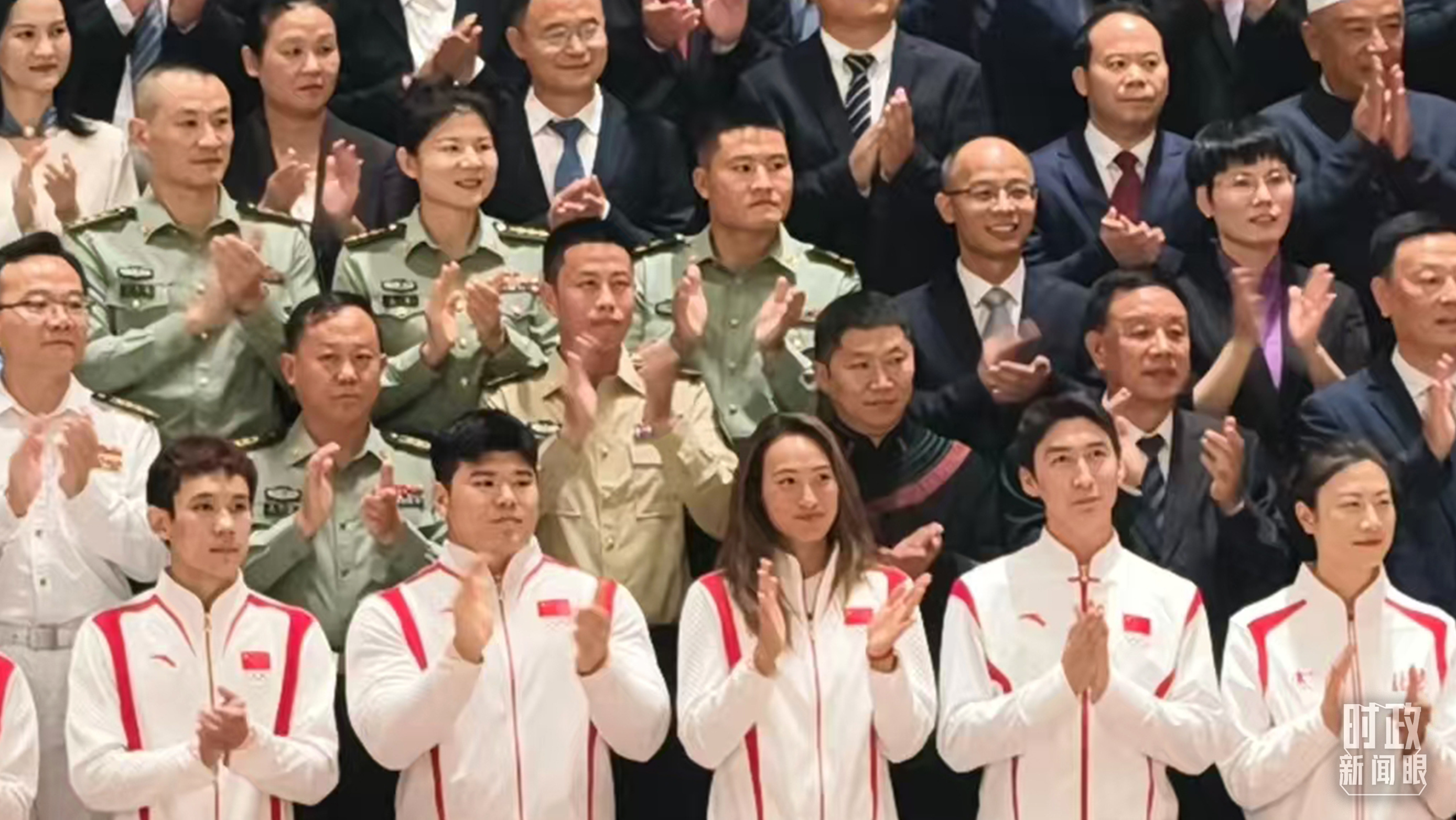 △接见现场的全国体育界代表。(总台央视记者张洛嘉拍摄)