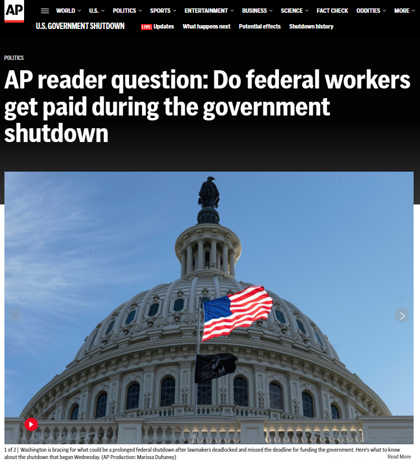 全球媒体聚焦 | 美国政府“停摆”一周，谁的日子不好过？