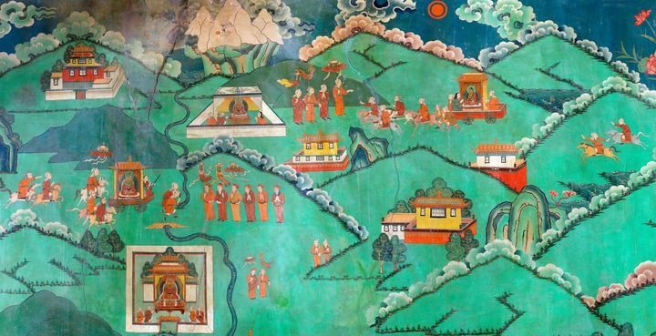 这是布达拉宫壁画，讲述了文成公主进藏“和亲”的故事（资料照片）。新华社发