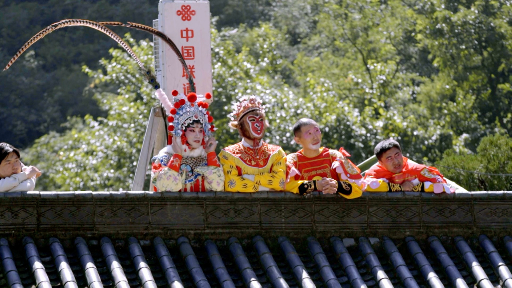 在河南济源举办的首届中国猴山猴王争霸赛决赛上,参赛选手观看比赛。