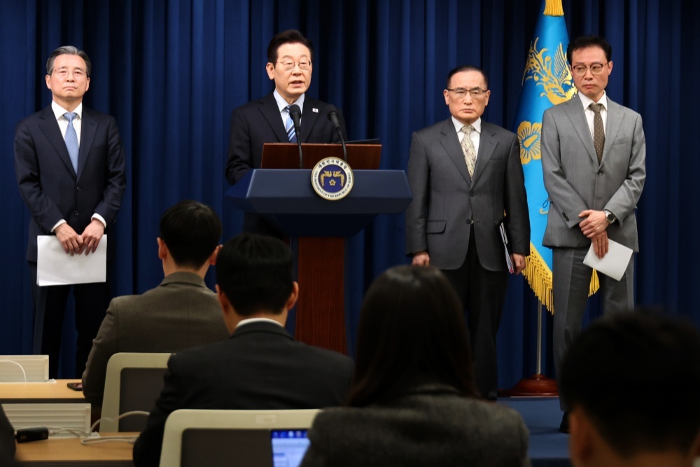 当地时间2025年11月14日,韩国首尔,韩国总统李在明宣布,韩国和美国就确定关税及安保协商达成一致。 东方IC