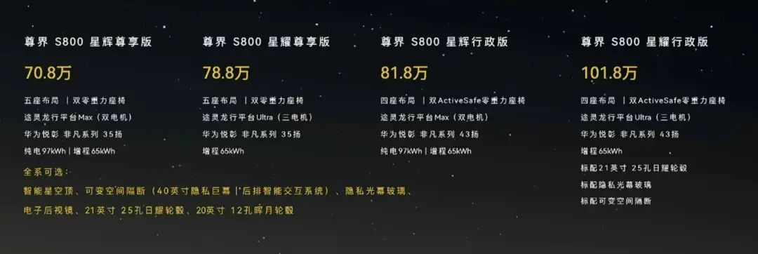 百万级的尊界 S800 上市了,起售价却只要 70.8 万元