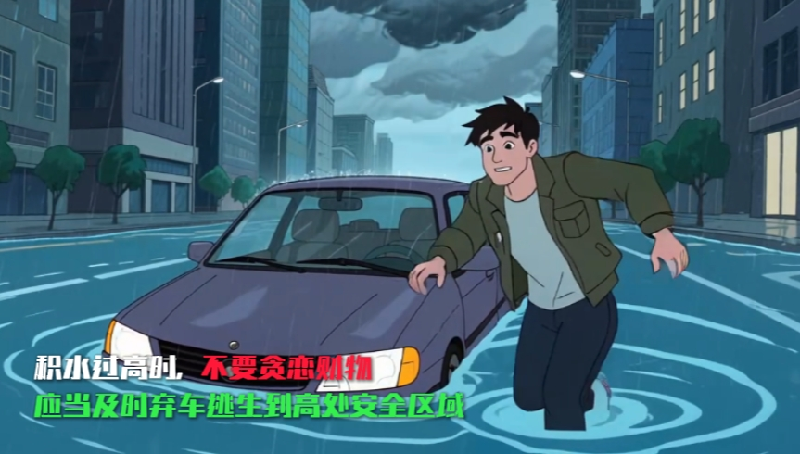 AI动画丨遇到城市内涝，我们该如何自救求生