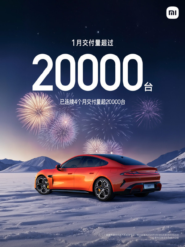 小米1月交付数