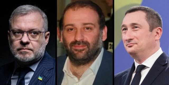 泽连斯基的三个亲信:乌司法部长赫尔曼·哈卢申科、蒂穆尔·明迪奇和切尔尼绍夫