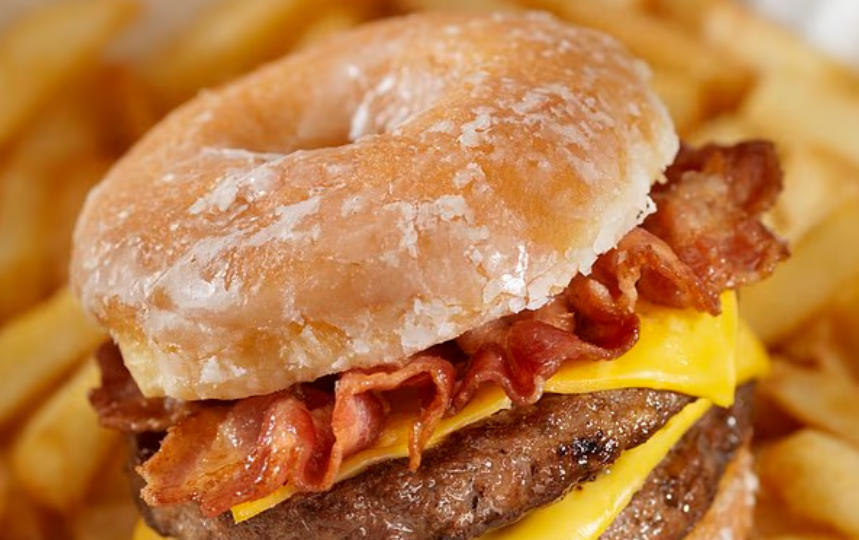 ▲培根双层芝士汉堡(示意图)