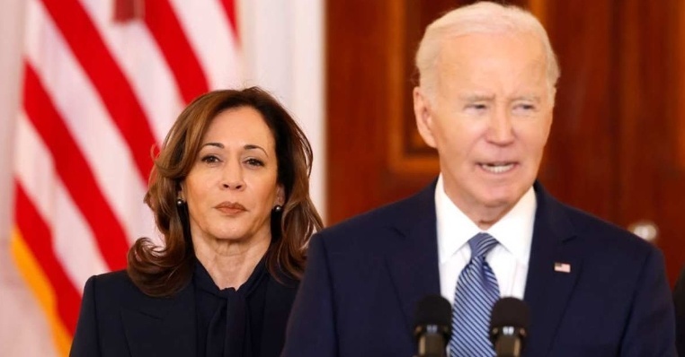 △美國前副總統(tǒng)哈里斯(左)與前總統(tǒng)拜登(右)