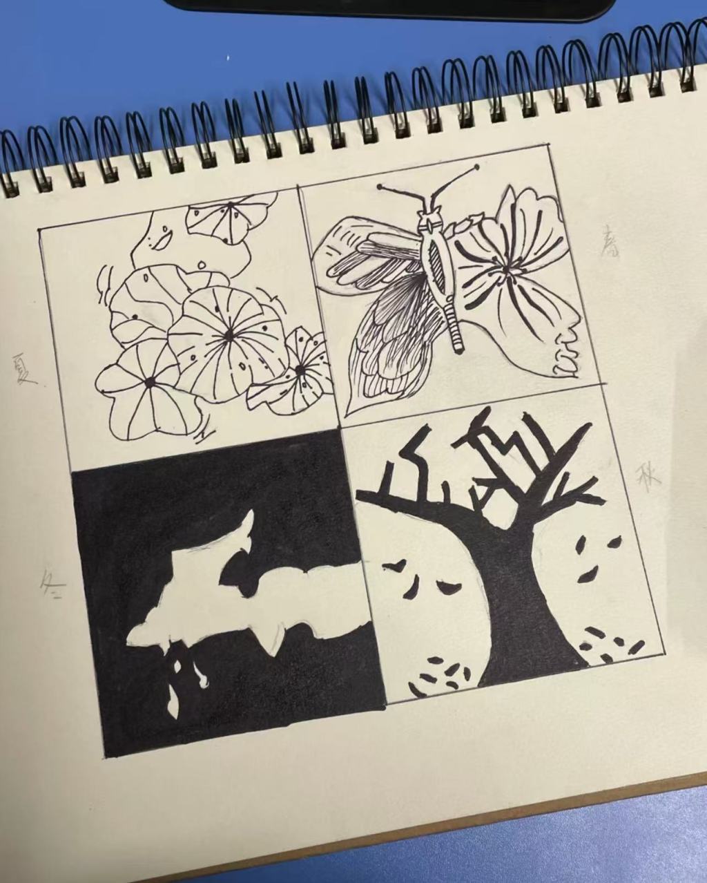梦丹速写本上的画。