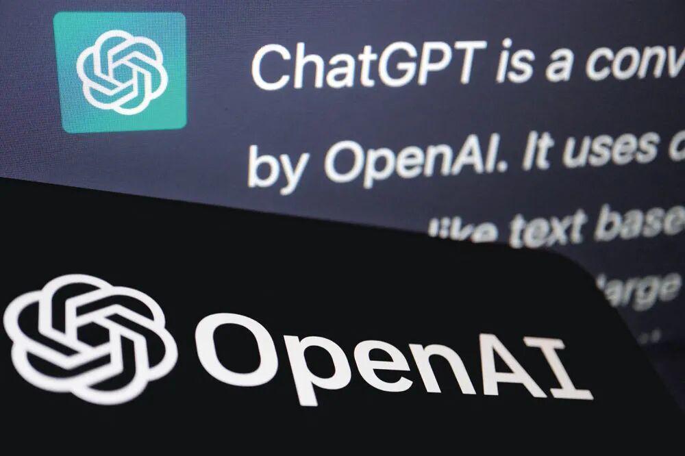 这是美国人工智能公司OpenAI 标识和智能聊天机器人ChatGPT网站页面