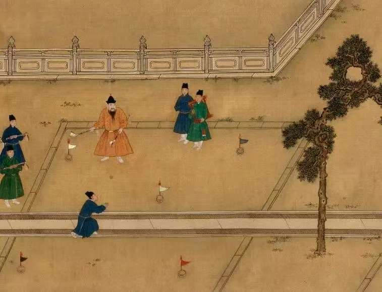 《明人画明宣宗行乐图卷》局部