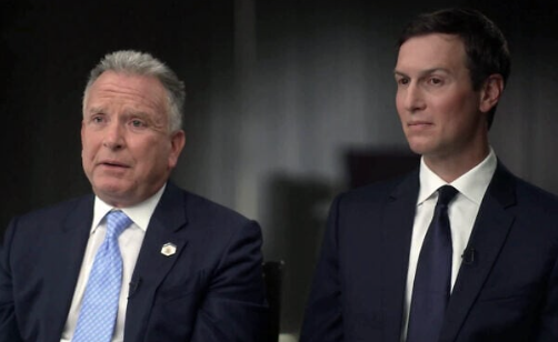 ▲威特科夫与库什纳接受采访