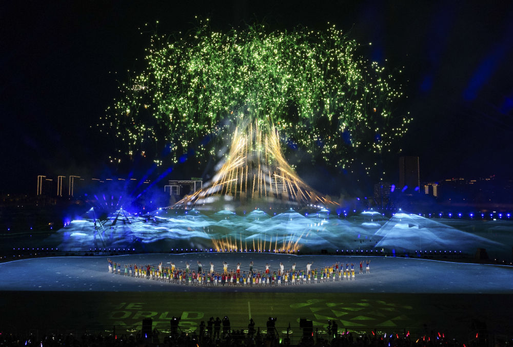 8月7日，第12届世界运动会开幕式现场。新华社记者 陈益宸 摄
