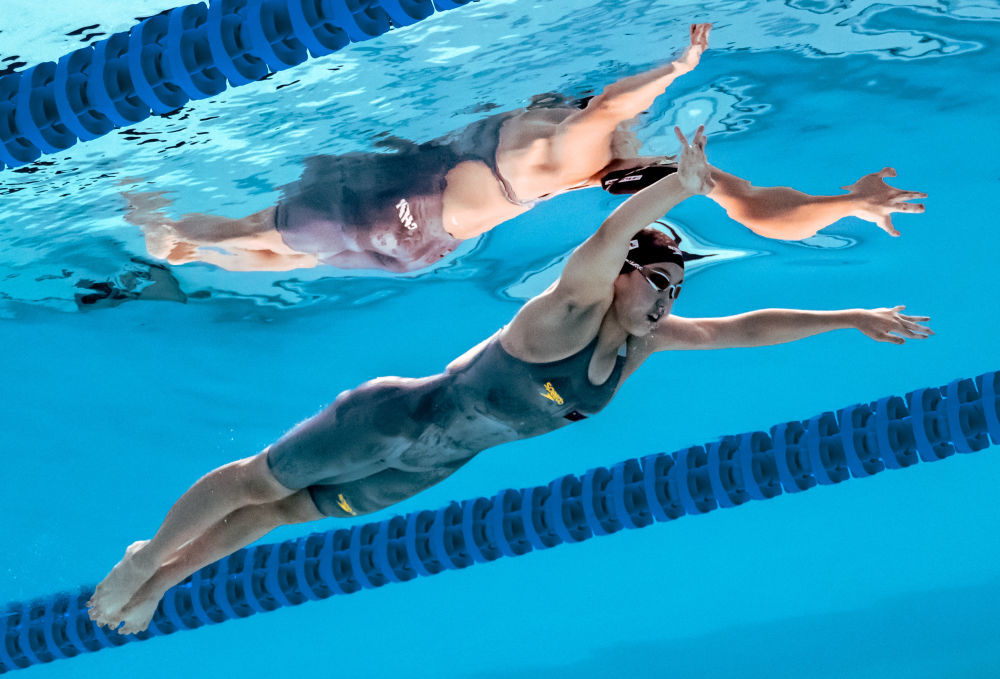 ↑2025年7月27日,于子迪在世界游泳锦标赛游泳女子200米个人混合泳半决赛中。