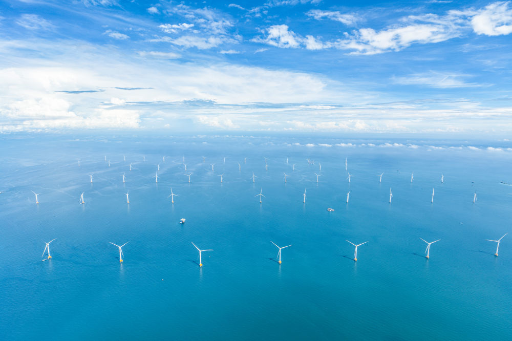位于广西防城港市的海上风电项目。(陆启汕 摄)