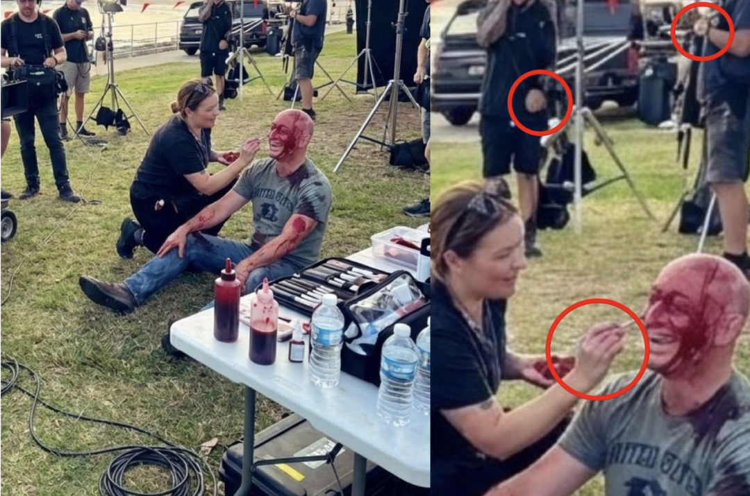 AI 生成“低像素”的澳大利亚邦迪海滩恐袭“阴谋论”图片|图源:X