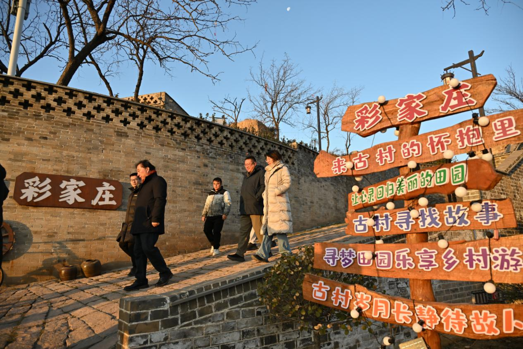 专家学者在离石区彩家庄调研。新华网 发