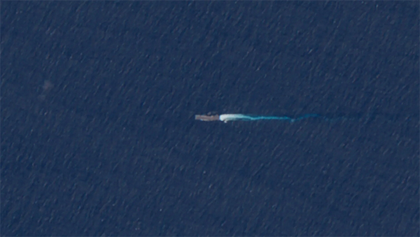 两栖攻击舰“硫磺岛”号在委内瑞拉附近海域机动。 卫星图像