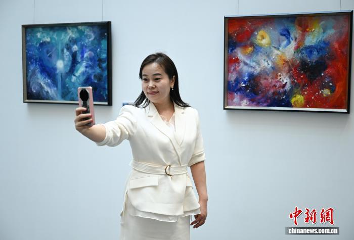 浙江宁波：奉籍华人画家回乡作品展吸引民众