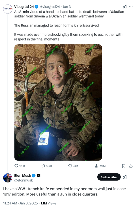 “俄乌士兵肉搏”视频曝光!马斯克发声