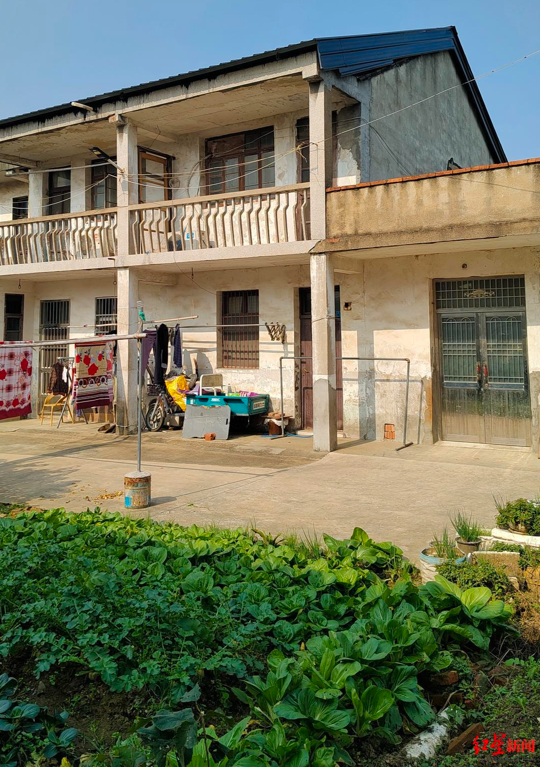 ▲观后村事发的房屋,为杨某中租住