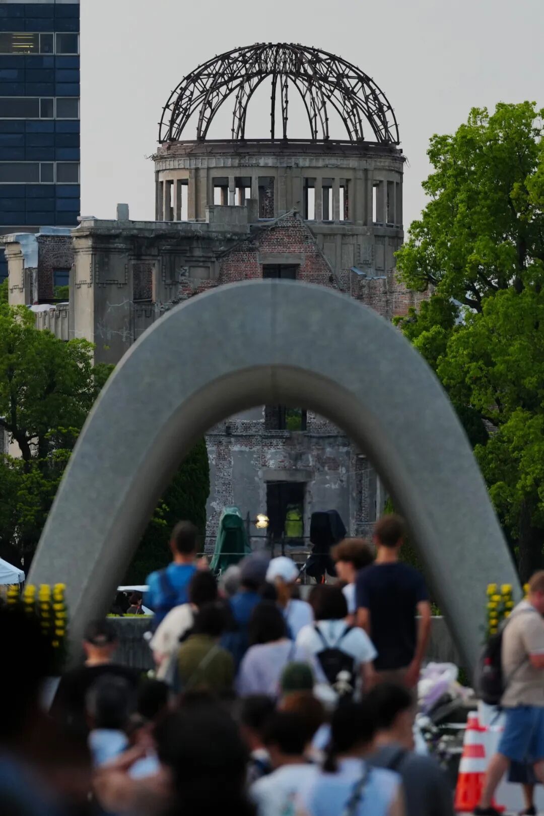 8月5日在日本广岛和平纪念公园拍摄的原子弹爆炸遗址 图源:新华社