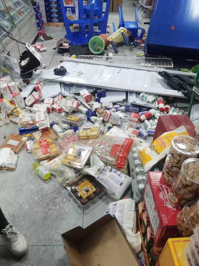 張某乙酒后打砸錢某慶家樓下的超市。圖/受訪者提供