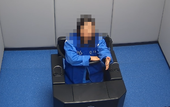 嫌疑人审讯截图。图片来源/上海普陀警方
