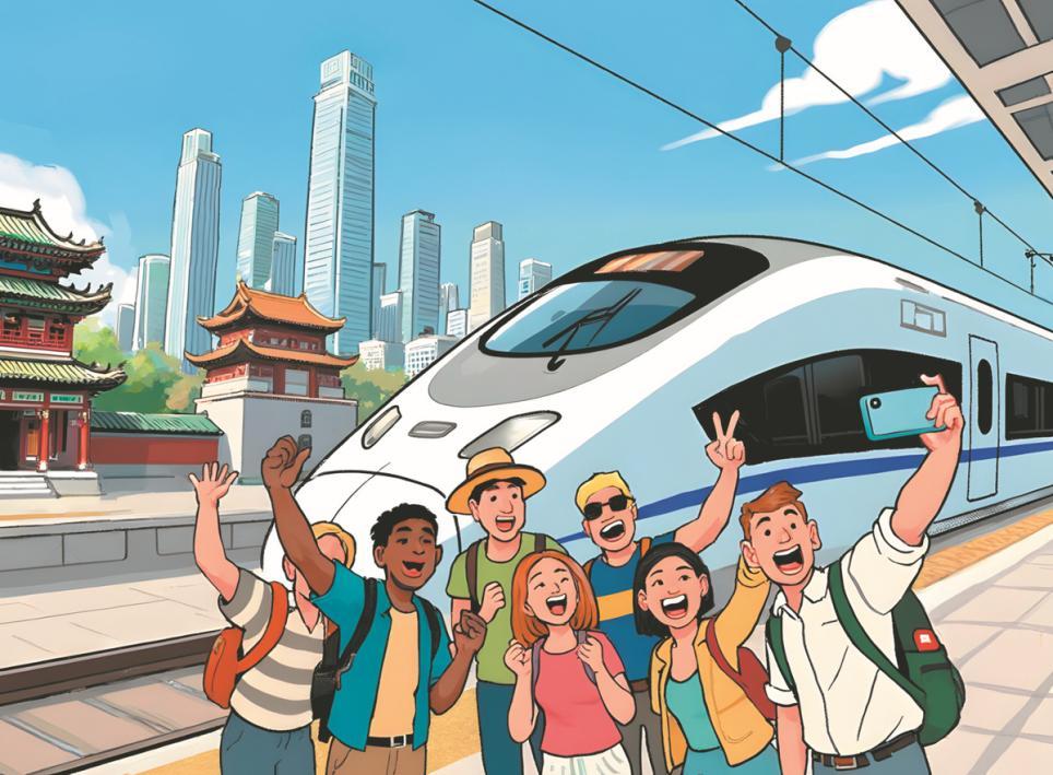 中国交通便利,城市发达,引来外国游客打卡感慨。(作者:中国日报 罗杰)