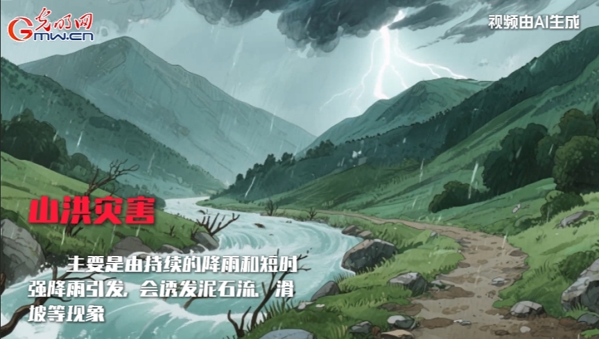 AI动画丨突遇山洪,牢记这些求生攻略