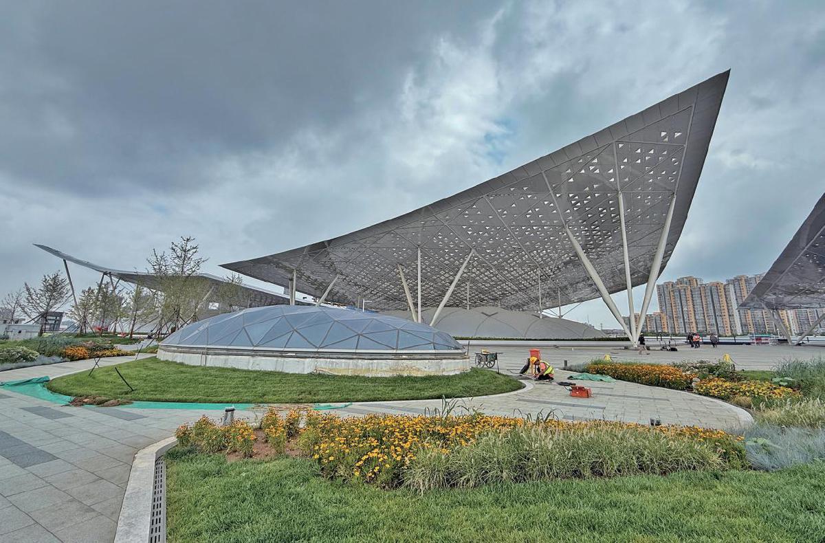 7月1日，城市副中心站枢纽“京帆”亮相。新京报记者王贵彬摄