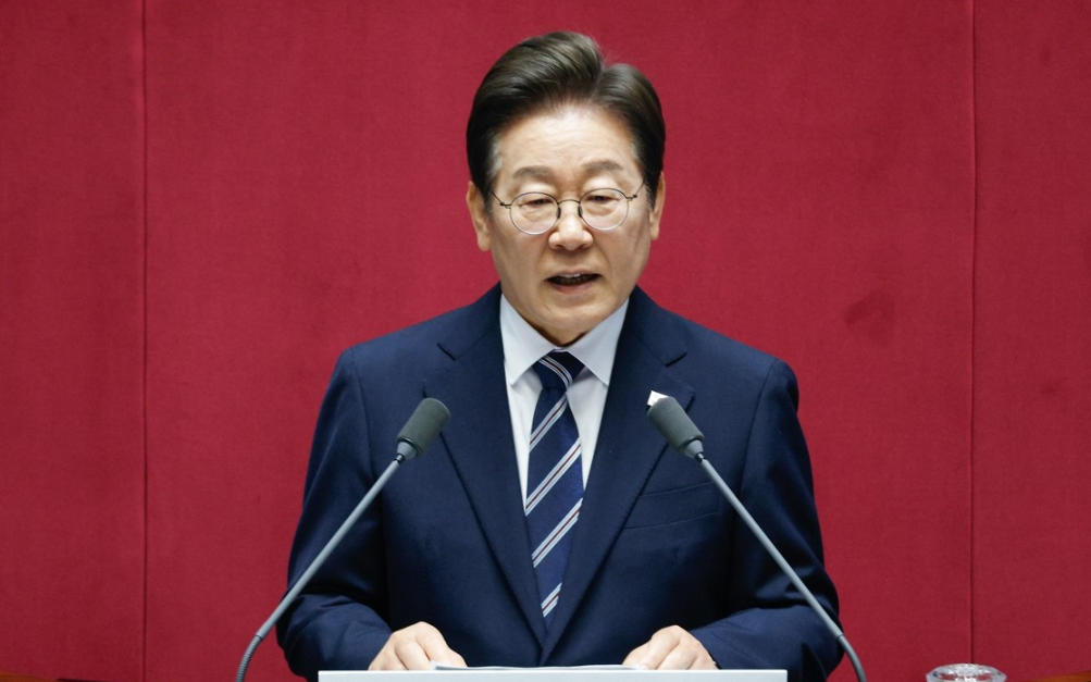 当地时间6月26日，韩国总统李在明就任后首次发表施政演说。图源：韩媒