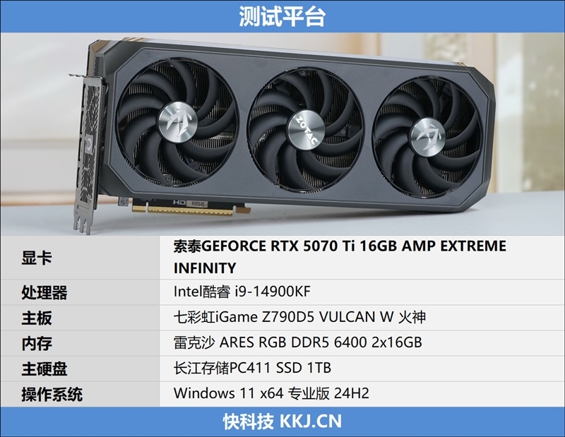 索泰RTX 5070 Ti AMP EXTREME INFINITY显卡评测：300W烤机不到61度 性能赶超RTX 4080