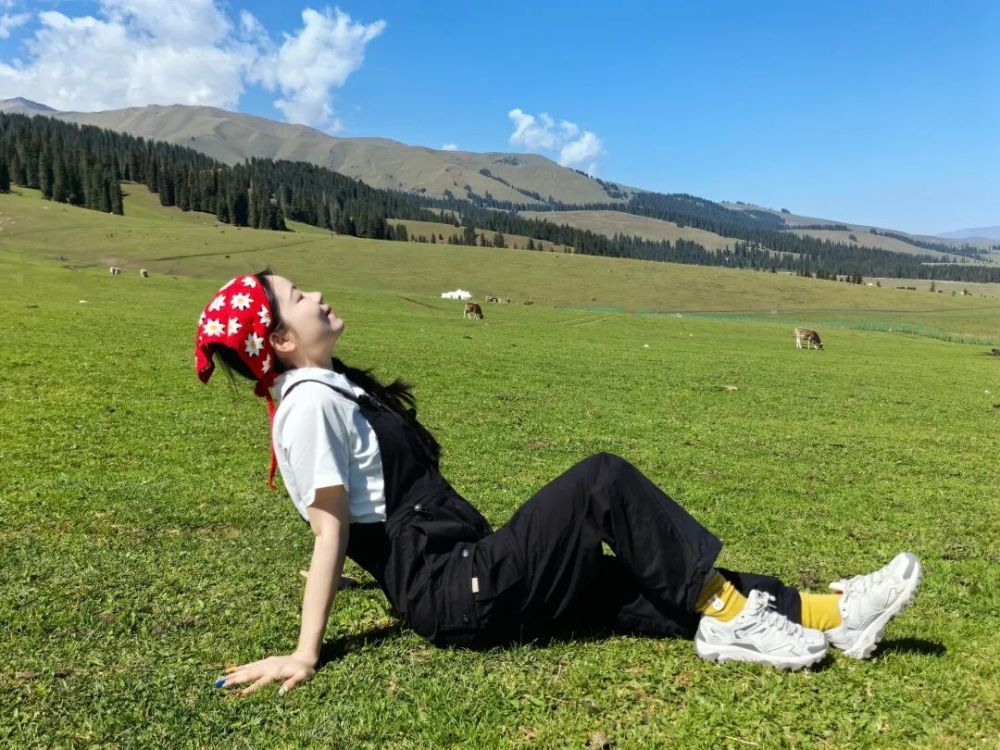 今年实现了去新疆旅游的愿望，坐在草地上看云卷云舒和悠闲的动物们，感觉一切都是自由的！@wyying