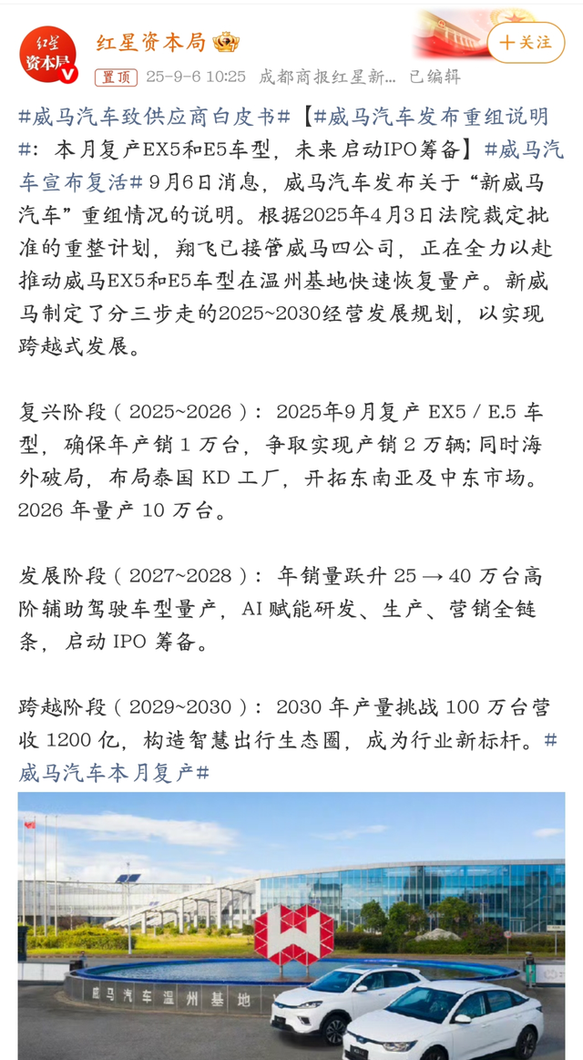 威马汽车杀回来了,复活宣言冲上热搜第一,行业震惊