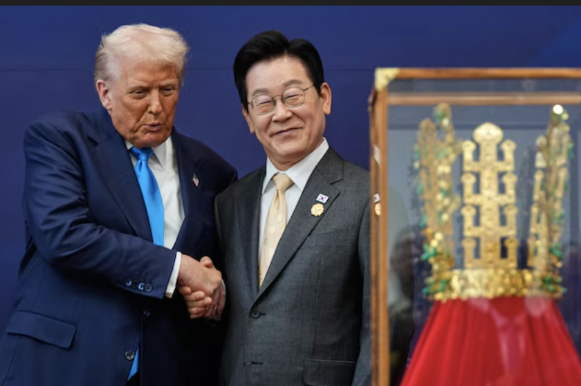 ▲特朗普与韩国总统李在明