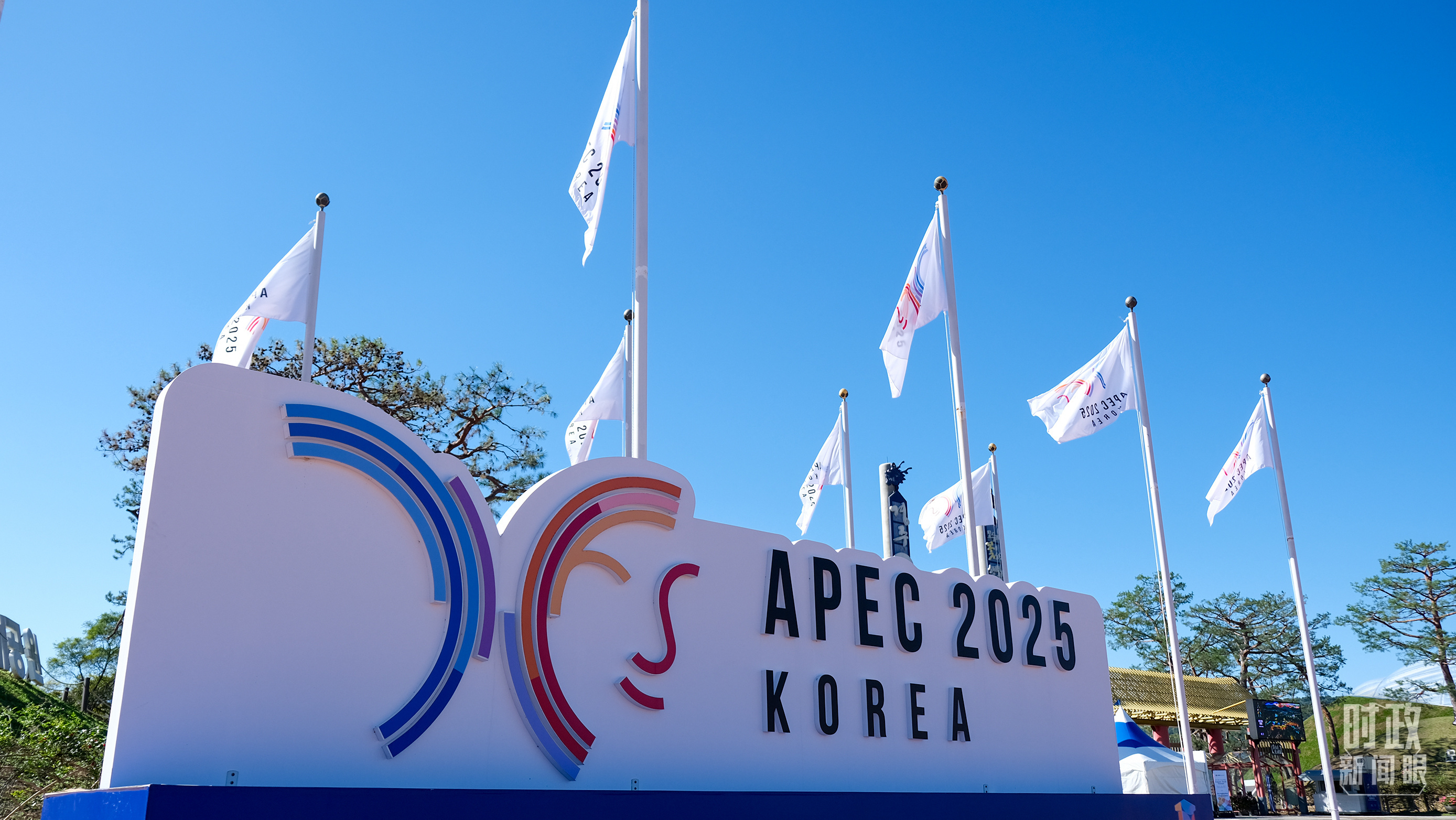 △庆州街头的APEC会徽。（总台央视记者刘琦拍摄）