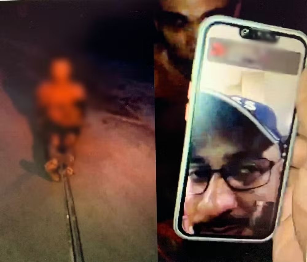 ▲犯罪分子加德纳尔(右)通过视频通话对一名男子施加酷刑