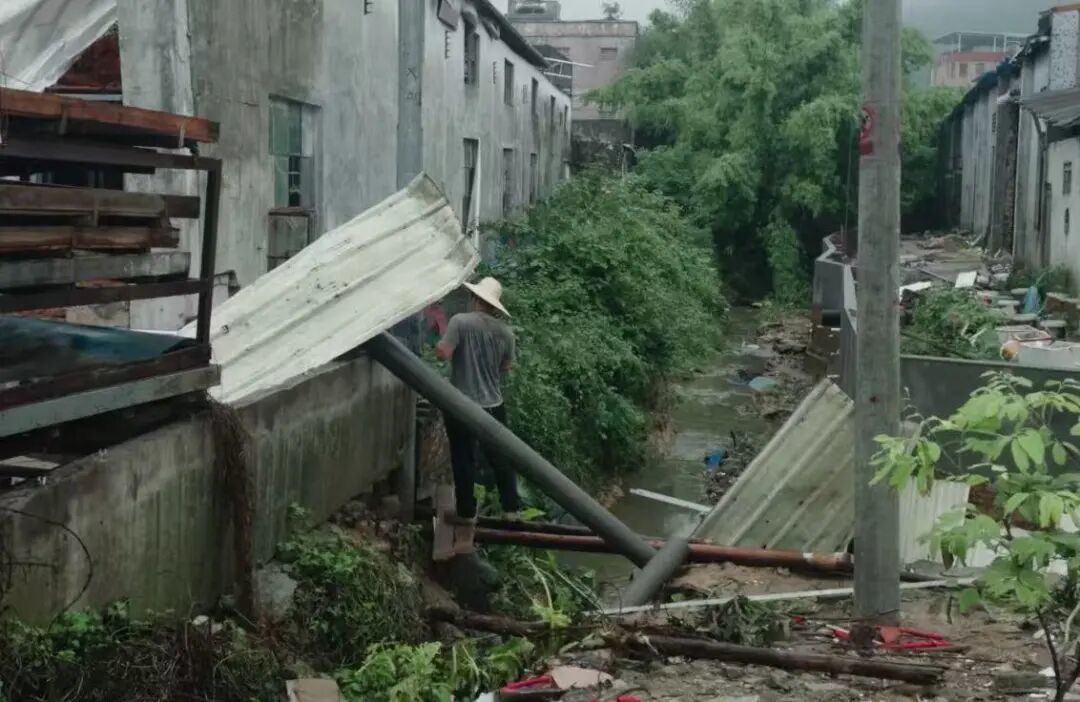 受极端天气(暴雨)影响的村庄
