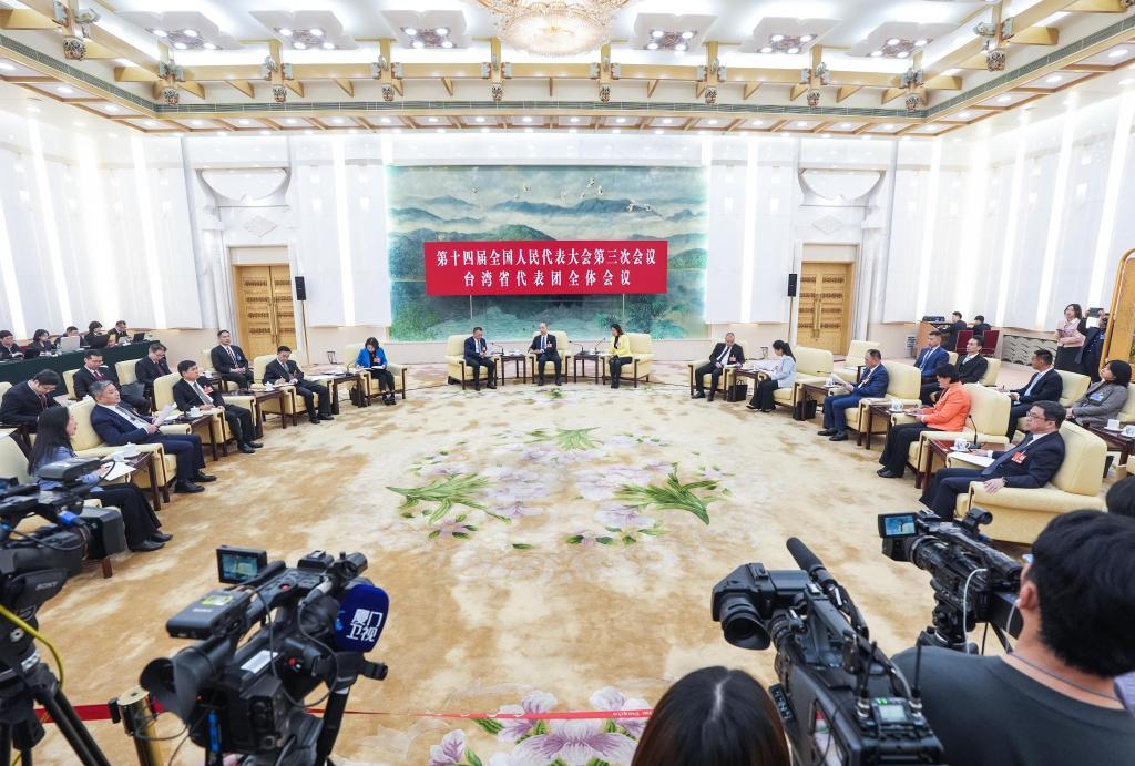 3月9日,十四届全国人大三次会议台湾代表团举行开放团组会议。新华社记者 陈晔华 摄