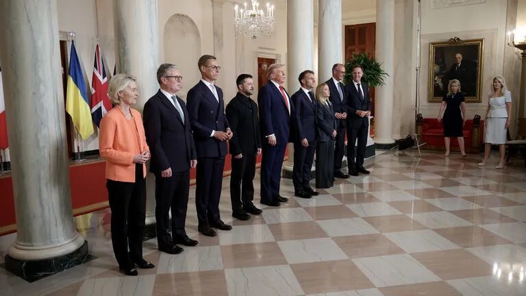 歐洲領(lǐng)導(dǎo)人出席澤連斯基與特朗普在白宮舉行的會(huì)晤