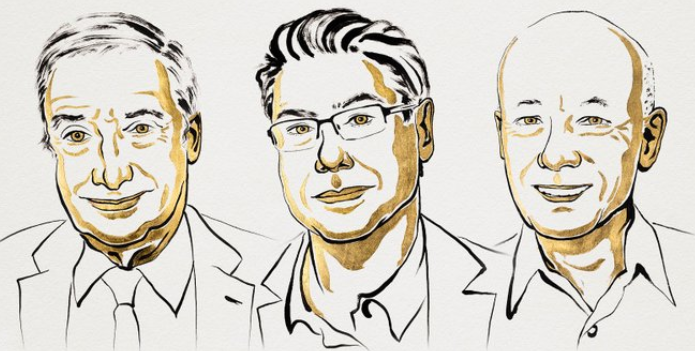 2025年诺贝尔经济学奖得主：乔尔&middot;莫基尔（左）、菲利普&middot;阿吉翁（中）和彼得&middot;豪伊特（右）。（图源：印度《德干纪事报》）