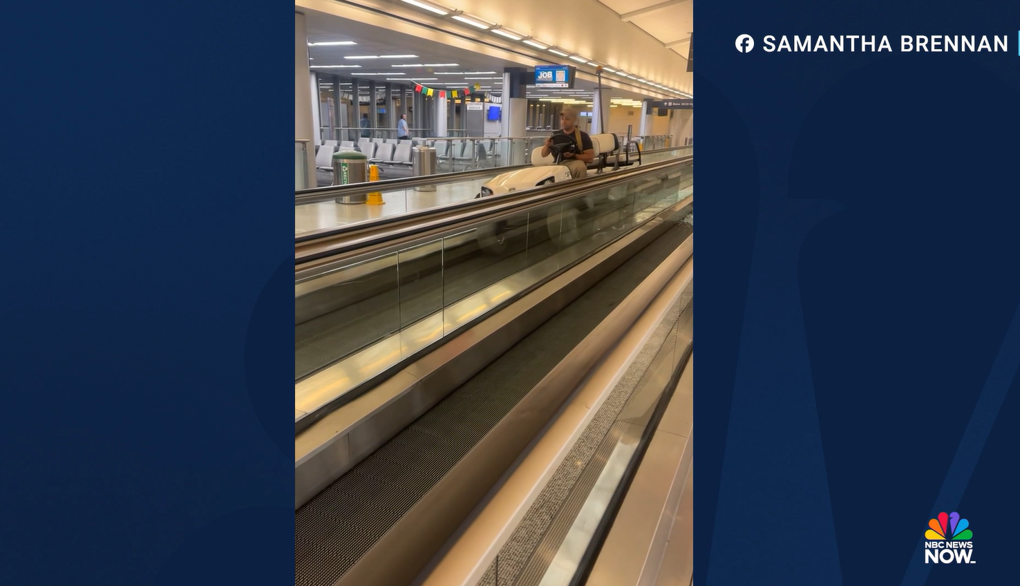 画面曝光！外媒：一“明显醉酒”男子在纽约州机场“劫持”摆渡车并破坏自动人行道被捕_凤凰网