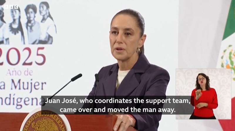 当地时间周三,辛鲍姆在每日记者会。视频截图