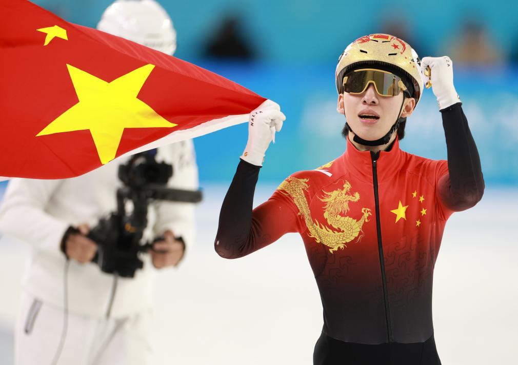 2月8日，在哈尔滨举行的第九届亚冬会短道速滑男子500米A组决赛中，中国选手林孝埈夺得冠军。新华社记者 许雅楠 摄